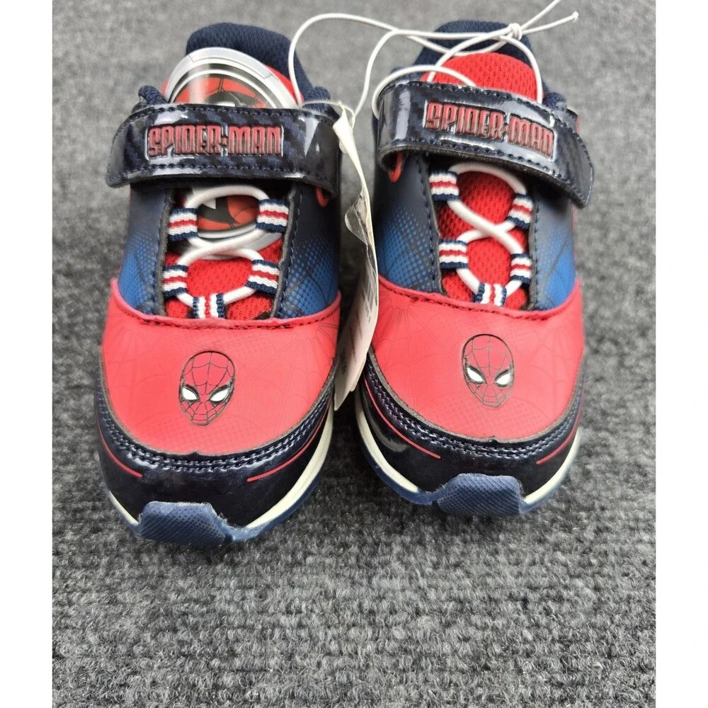 Marvel Spider-Man Boys Sneaker US 9 Blue Red Non-Slip Hook & Loop